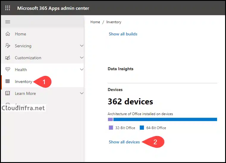 Using Microsoft Apps admin center