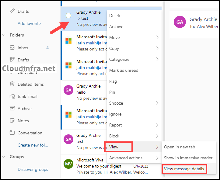Get email header information from Outlook Web Access Client (OWA)