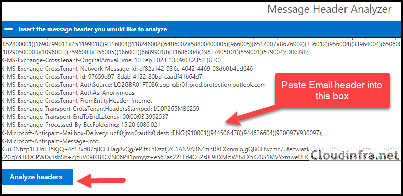 Use Microsoft Message header analyzer