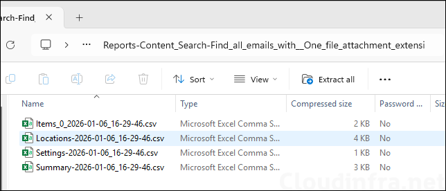 Content Search results Zip contents
