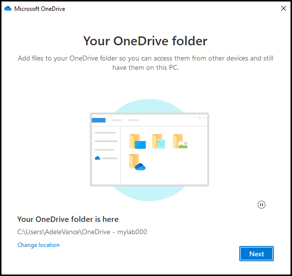 OneDrive Sign in progess