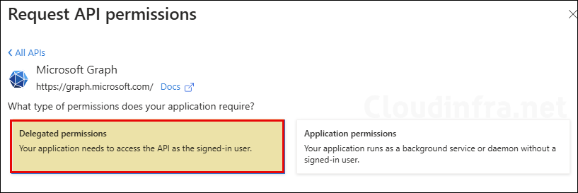 Select Delegated Permissions