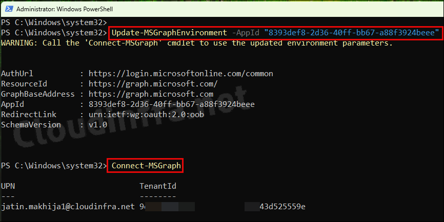 Update-MSGraphEnvironment