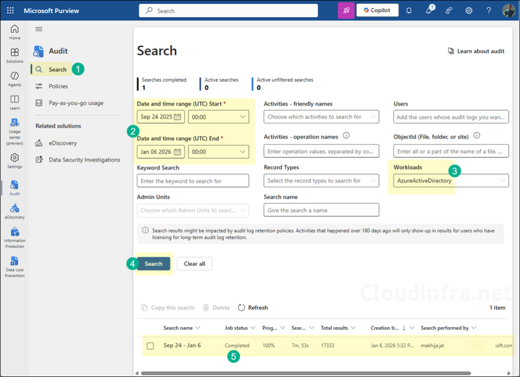 Search Audit Logs in Microsoft Purview