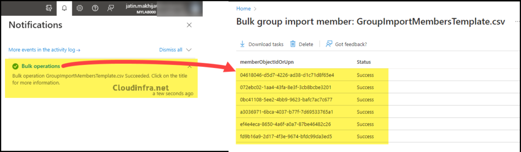Devices imported Bulk operations