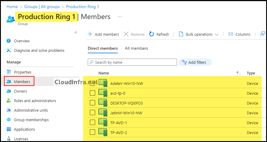 Bulk Import devices into an Azure AD group
