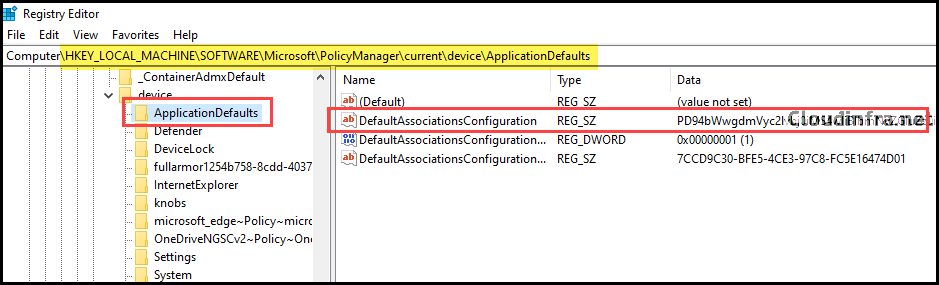 Confirm Default Association Configuration Deployment from Registry