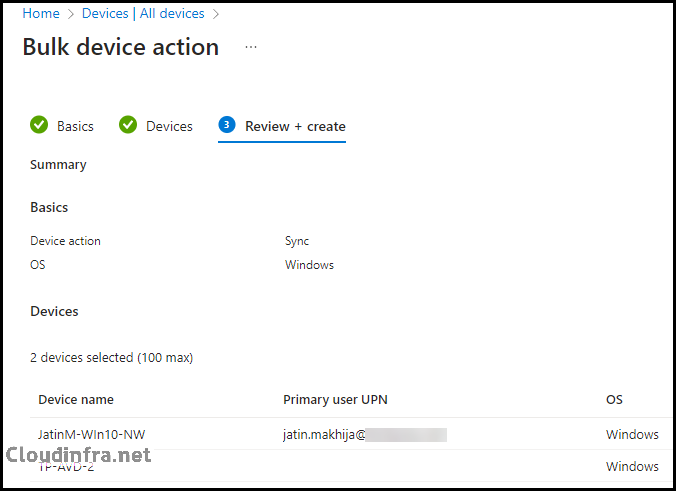 Using Bulk Device Actions from the Intune admin center