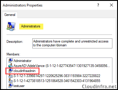 Local administrator group on windows 10 device