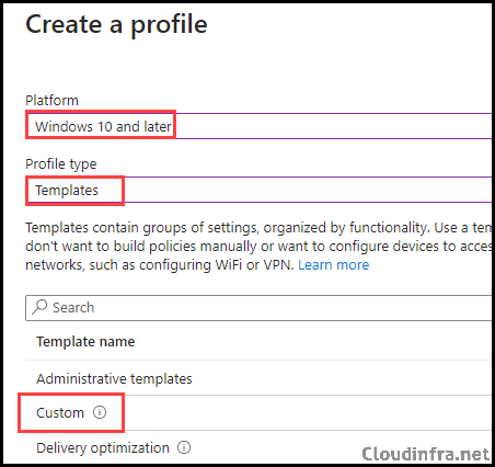 Create a Custom Device Configuration Profile