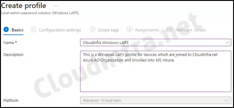 Create Windows LAPS Policy