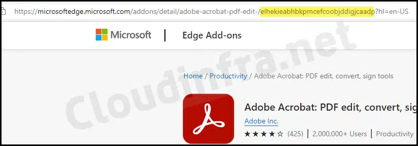 Find Extension ID in Microsoft Edge browser