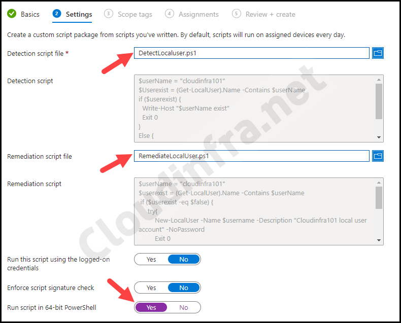 Create a local user account using Intune Proactive remediations