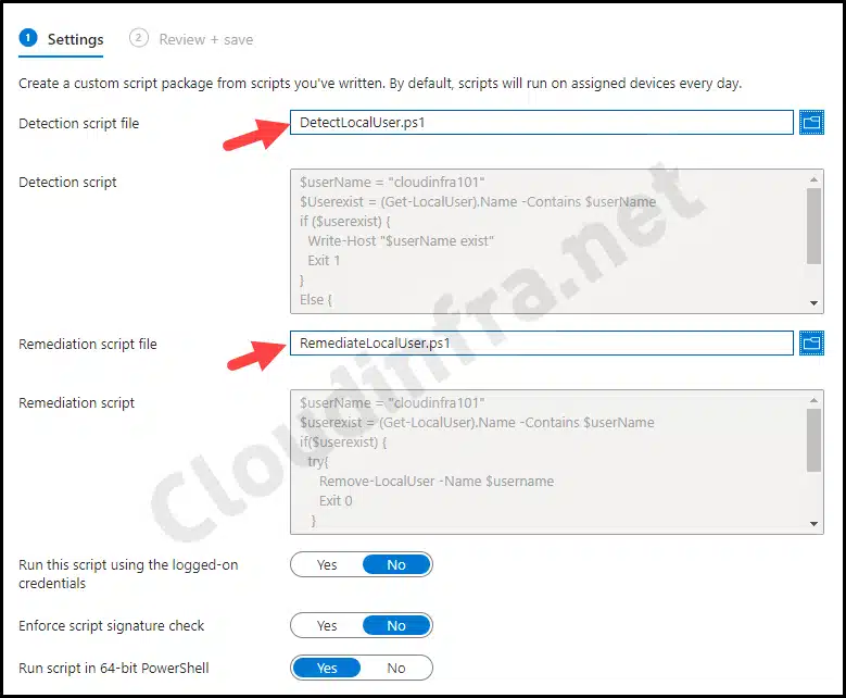 Delete a local user account using Intune Proactive remediations