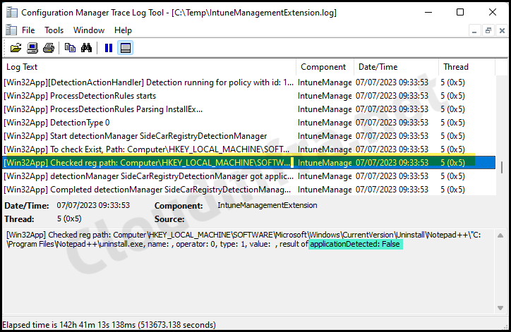 Where to find IntuneManagementExtension.log file on the Device