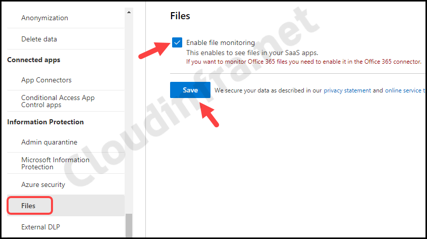 Enable file monitoring for Microsoft 365