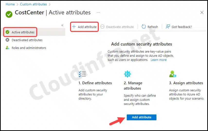 Add Attribute in Attribute set on Entra admin center