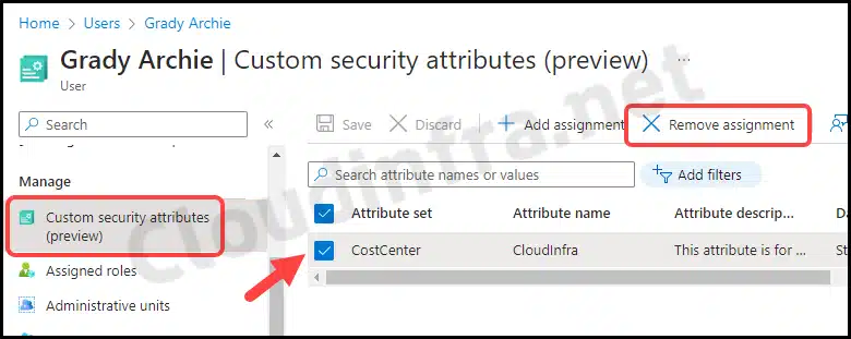 Remove assignment of attribute in Azure AD 