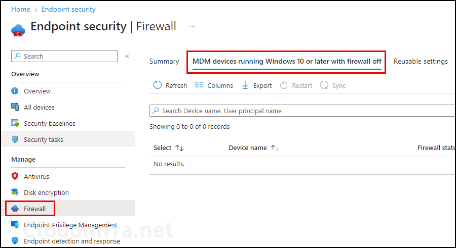 Devices with Windows Defender Firewall switched Off
