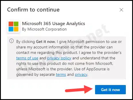 Confirm Microsoft 365 Usage Analytics App Install