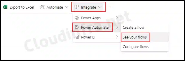 Create Power Automate Flow from Sharepoint document library