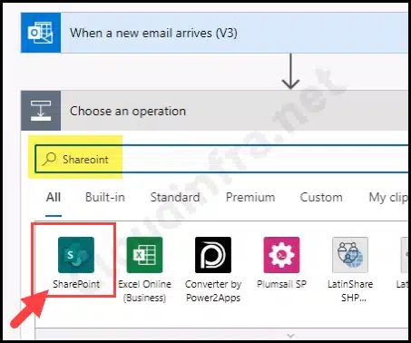 Add Sharepoint step in Power automate flow