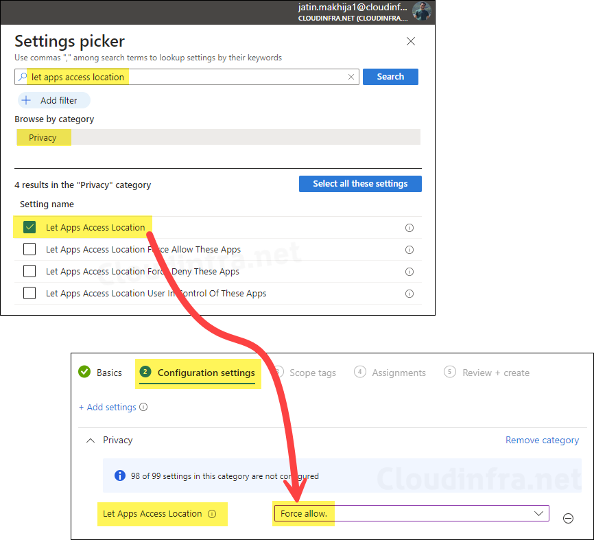 Let Apps Access Location Settings Catalog Policy