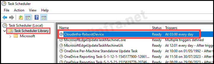 Verifying scheduled task deployment on a Windows device