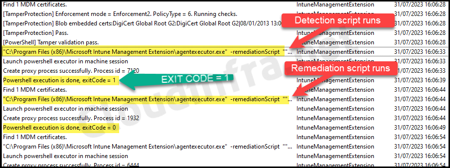 Where to find Intune Remediation Logs