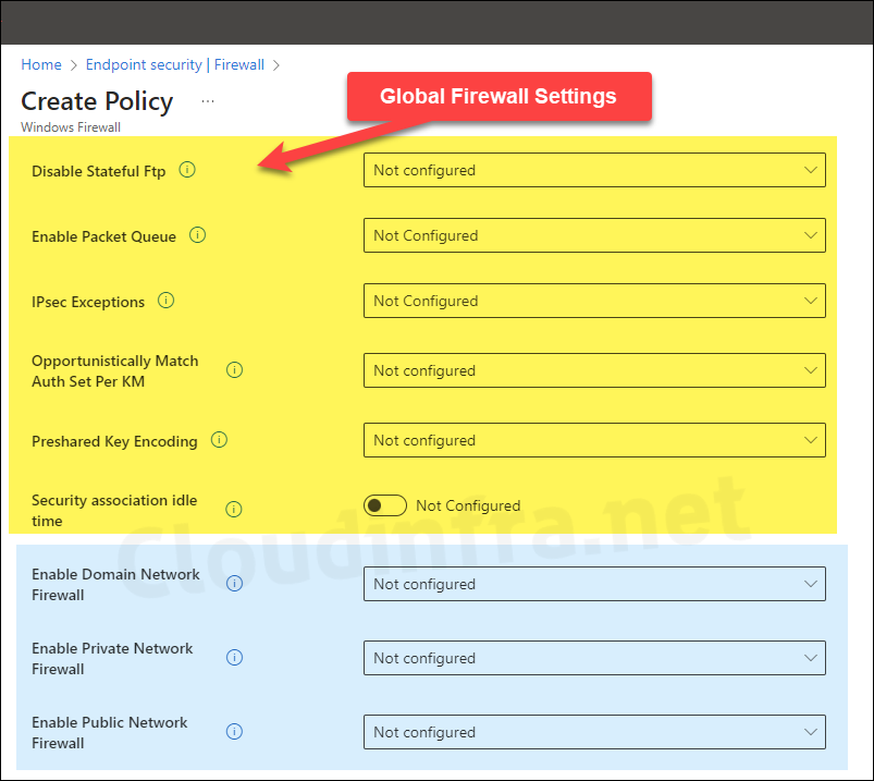 Enable Windows defender firewall using Intune