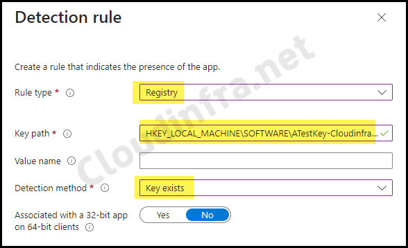 Configure Detection rule for Win32 App