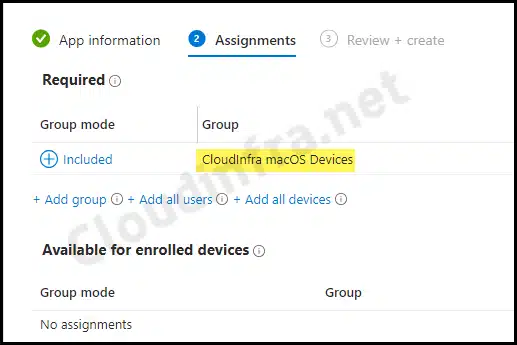 Assign macOS PKG app to devices from Intune