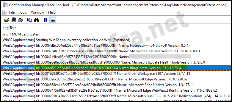 Intune logs for MSI deployment (Line-of-business app)