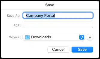 Save Company Portal diagnostic file 