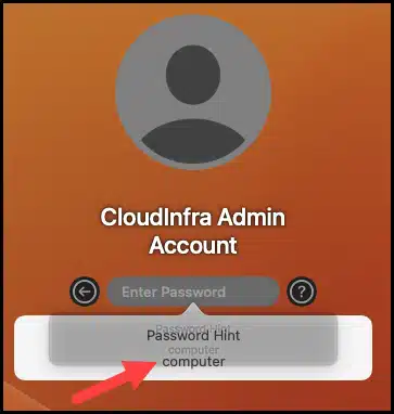 Reveal password hint of a Mac user
