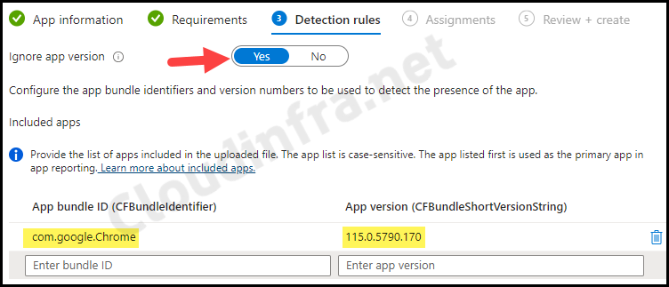 macOS DMG app deployment detection rules on Intune