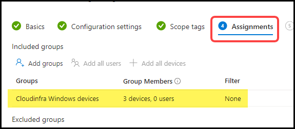 Disable TLS 1.0 and TLS 1.1 disable profile assignment on Intune