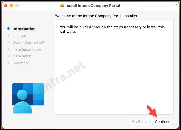 Introduction screen - Install Company Portal App on macOS 