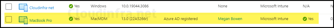 Confirm macOS Registration in Entra Admin Center