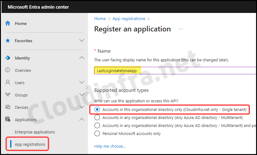 Create an application in Azure AD for finding last sign-in date and time Information using MS Graph