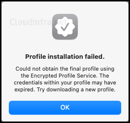 Profile Installation Failed Error