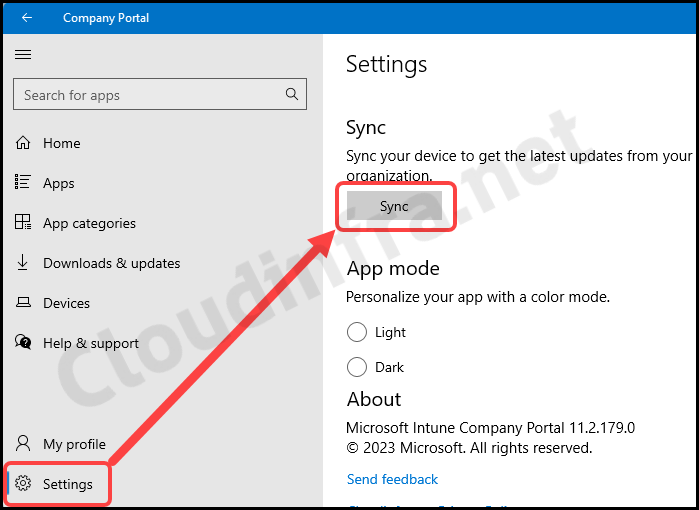 Sync Intune Policies using the Company Portal app