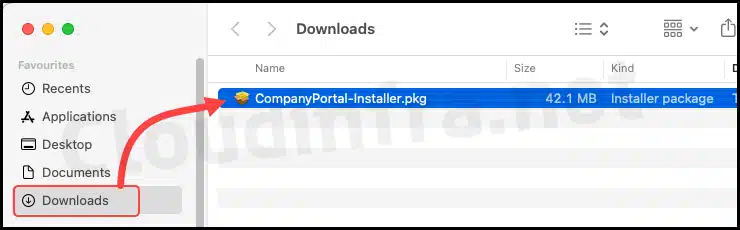 Download Company portal app on macOS device