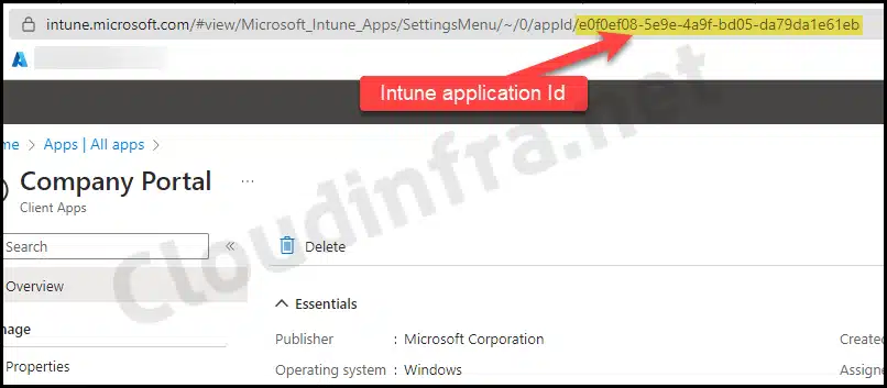 Copy Intune Application Identifier (App Id) 