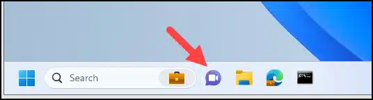 Default built-in MS Store Teams app chat Icon on Windows 11 taskbar