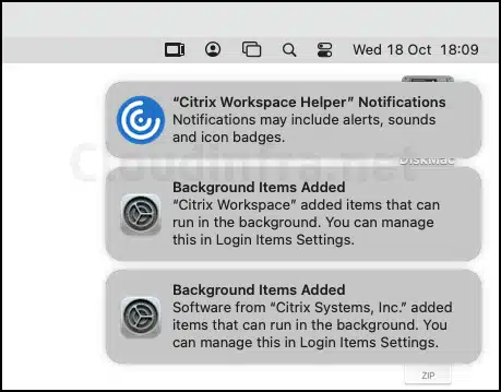 Citrix Workspace App Installation notifications