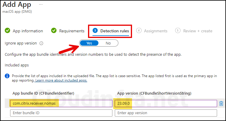 Configure detection rules for Citrix app deployment on Intune admin center