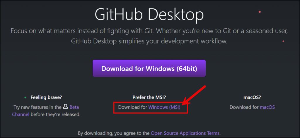 Download Github Desktop MSI Installer