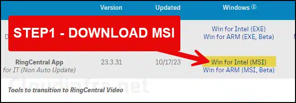 Download MSI Installer file