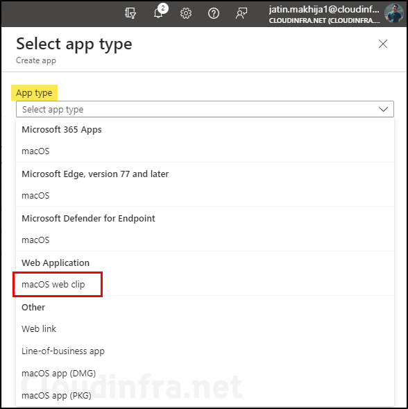 Add Web Clip App on Intune